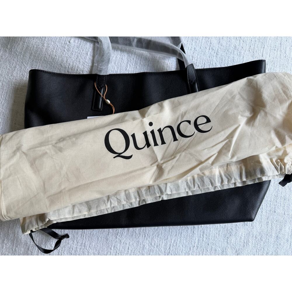 Quince NEW Classic Italian Leather Tote, Black - Picture 10 of 11